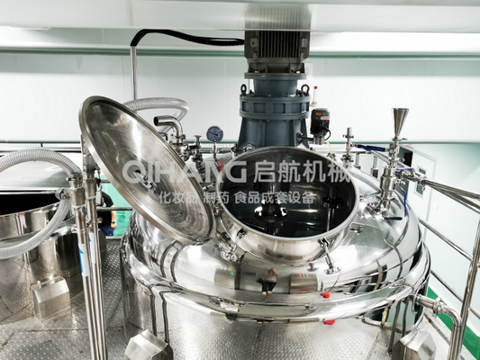 0.75kw Cosmetic Making Machine Stainless Steel Vacuum Emulsifying Mixer