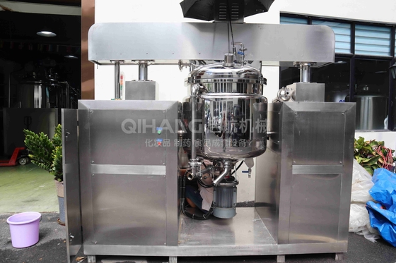 Vacuum Cosmetic Production Equipment , Automated High Shear Emulsifier Mixer