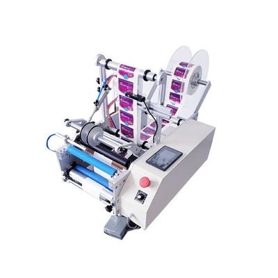 Cosmetic Food Juice Manual Bottle Labeler Semi Auto Label Roller Machine In Small Workshop