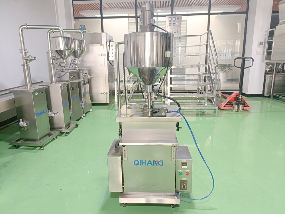 Semi Automatic Cosmetic Filling Machine Heated Mixing Hopper Vaseline Paraffin Oil Heavy Head Paste Heater