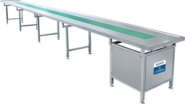 Industrial Transfer Green Pvc Assembly Line Conveyor Belt For Liquid Filling Capping Production Line