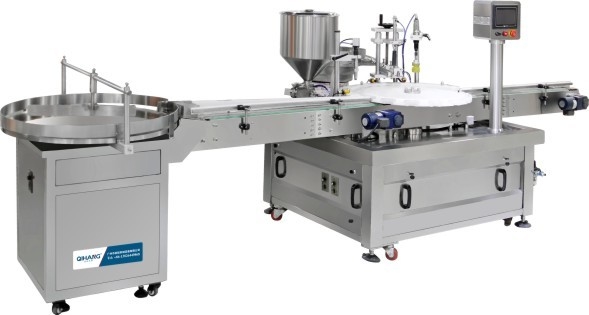Vial automatic filling and capping machine automatic filling