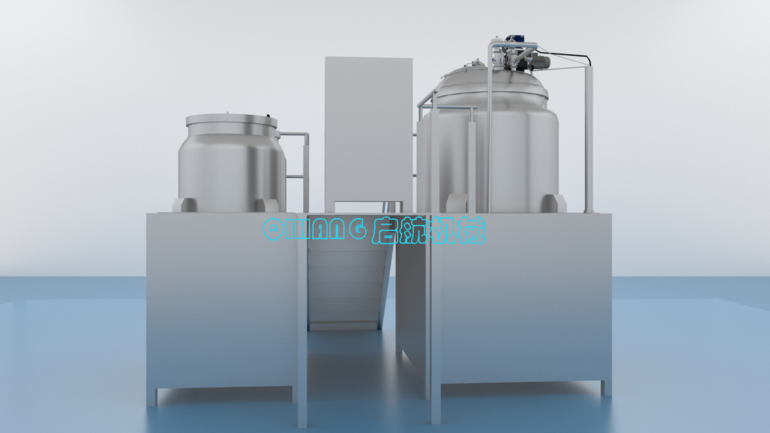Industrial Homogenizer Emulsifier , Vacuum Emulsifying Mixer Machine 1000L