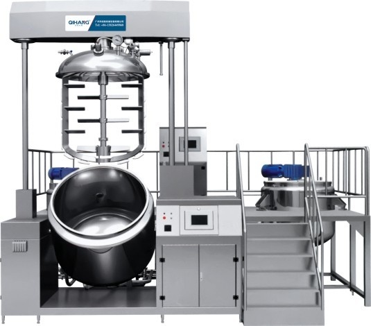 Paste Cosmetic Double Jacketed Vacuum Emulsifying Mixing Machine