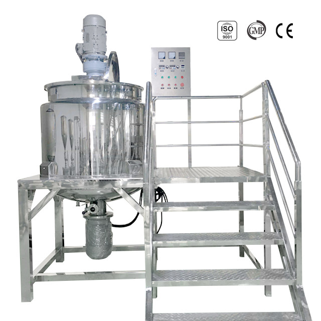 Electric Heating Cosmetic Mixing Lotion Making Machine Jacketed Mixing Vessel Agitation Tank